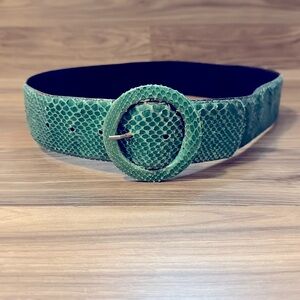 Astor Snake Skin Green Unique Textured Vintage Belt L